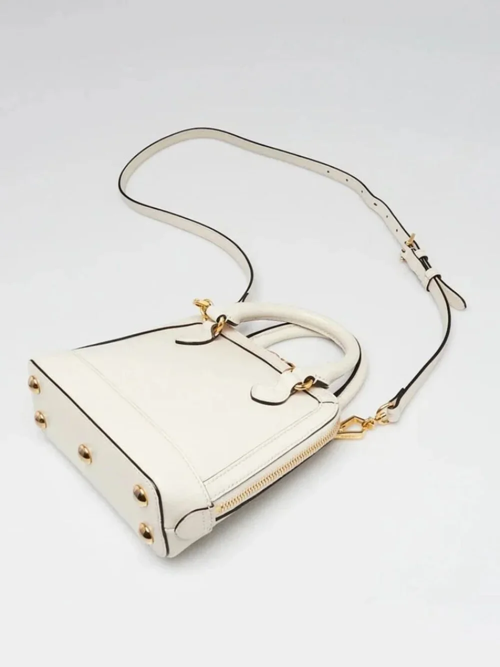 Gucci White Smooth Leather 1955 Horsebit Mini Bag